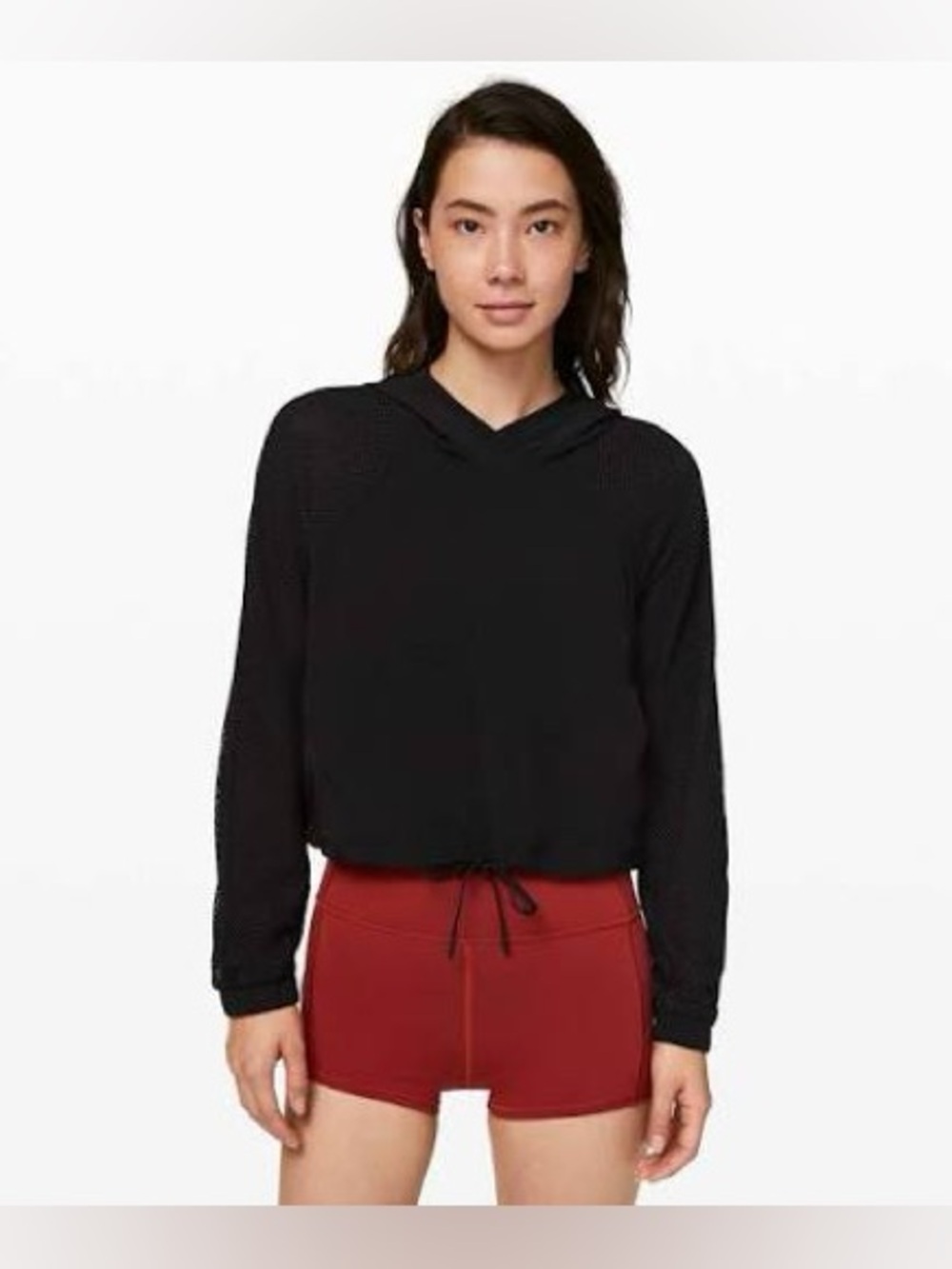 Lululemon Catch a Breeze Pullover Black Mesh 4 Small Shirt Top Hoodie - Picture 2 of 9